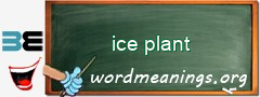 WordMeaning blackboard for ice plant